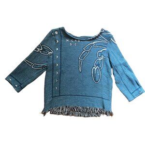 Homemade Tapestry scoop neck sweater.
